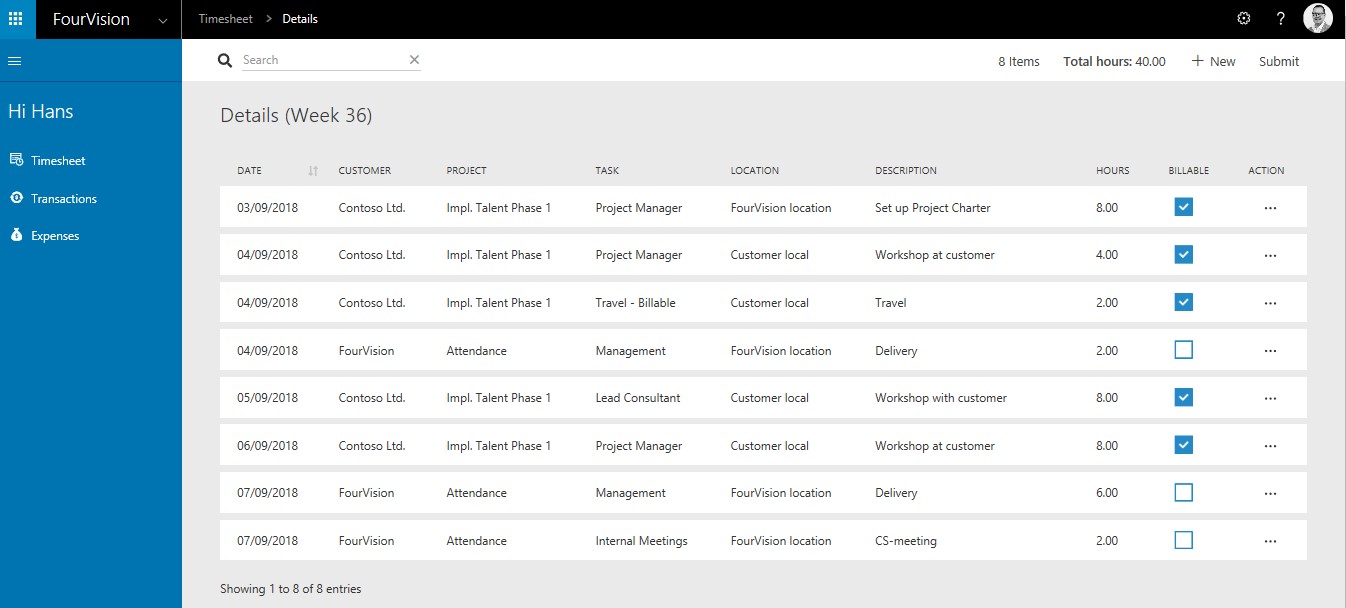 Timesheet  App for Dynamics 365 Human Resources